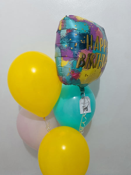 Bunche Globo Metálico + Globos de Látex - HBD Mujer/Niñas