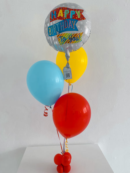 Bunche Globo Metálico + Globos de Látex - HBD Mujer/Niñas