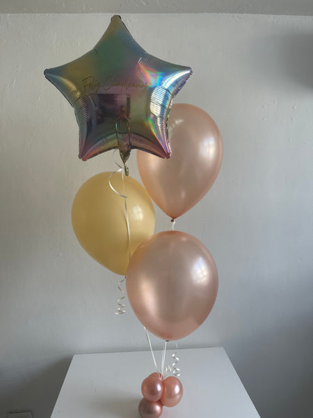 Bunche Globo Metálico + Globos de Látex - HBD Mujer/Niñas