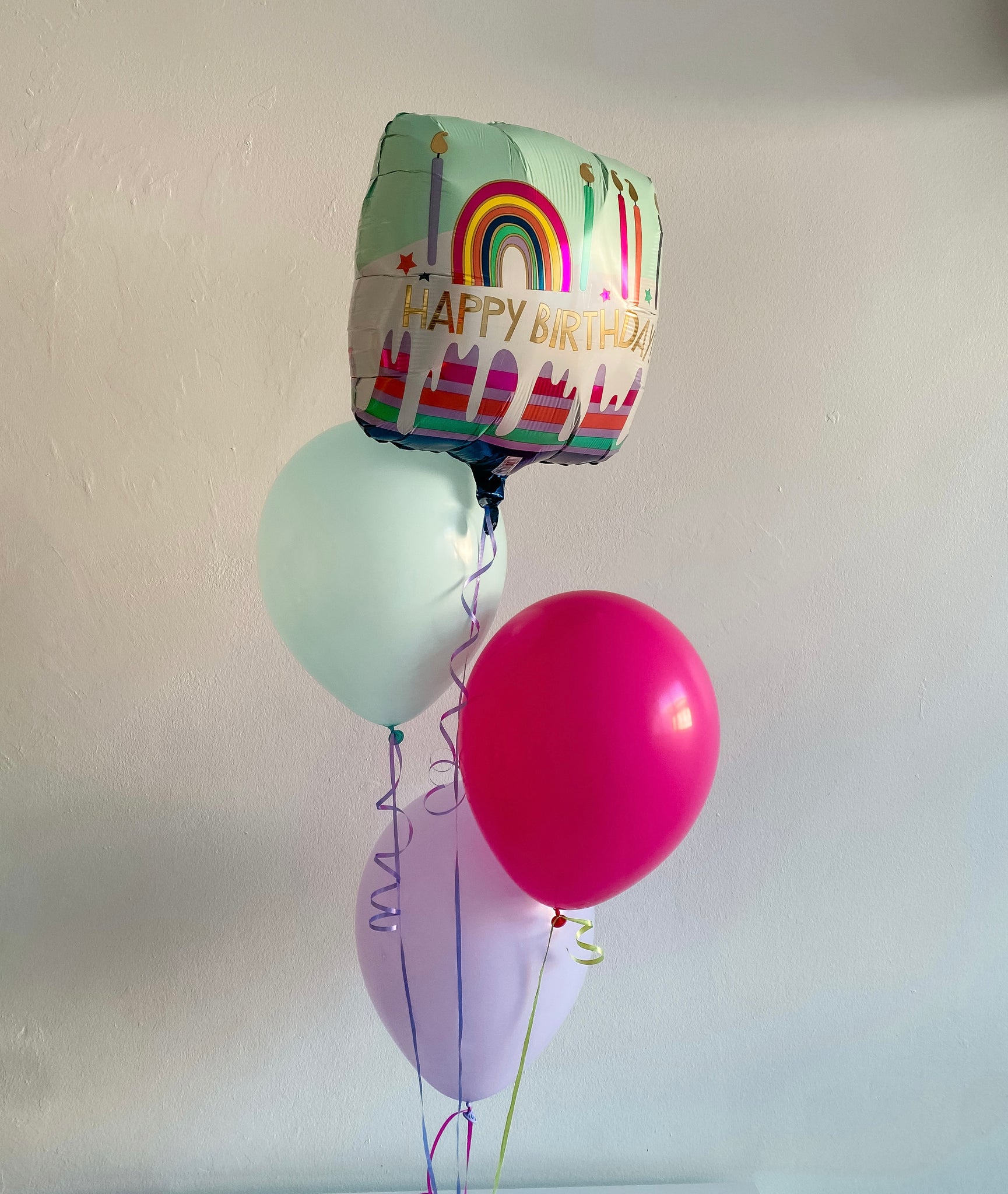 Bunche Globo Metálico + Globos de Látex - HBD Mujer/Niñas